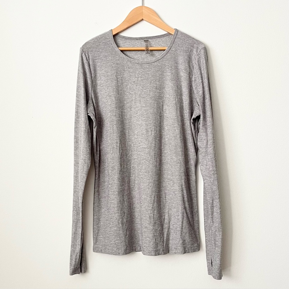 Beyond Yoga Women’s Featherweight Long Sleeve Tee Crew Pullover Fitted XL Gray